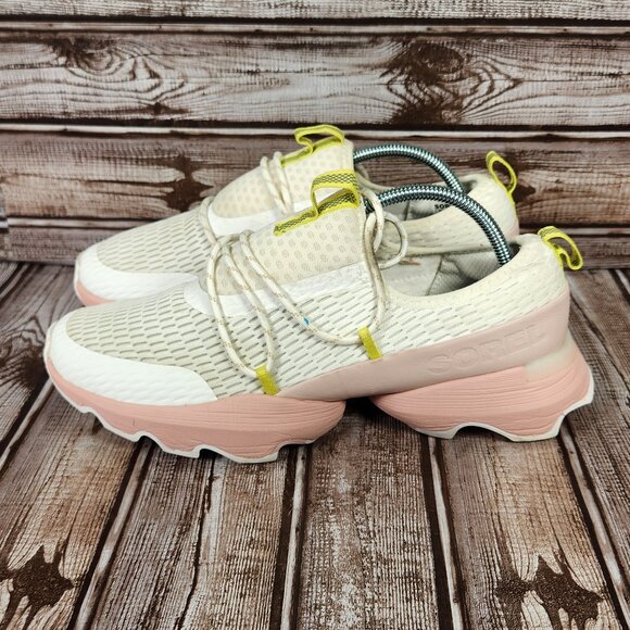 SOREL Women's 8.5 Kinetic Impact Lace Sneakers Shoe White/Eraser Pink NL4694-101 - Picture 3 of 10